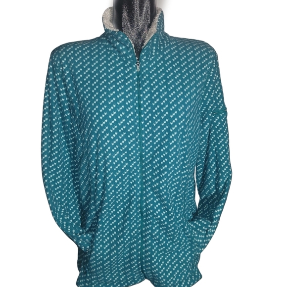 L.L.Bean Teal Colored Fleece Zipper Front Lightweight Jacket XL - Picture 1 of 7